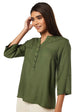 Women's T-Shirts Solid Regular Fit Top - Safqqa Egypt