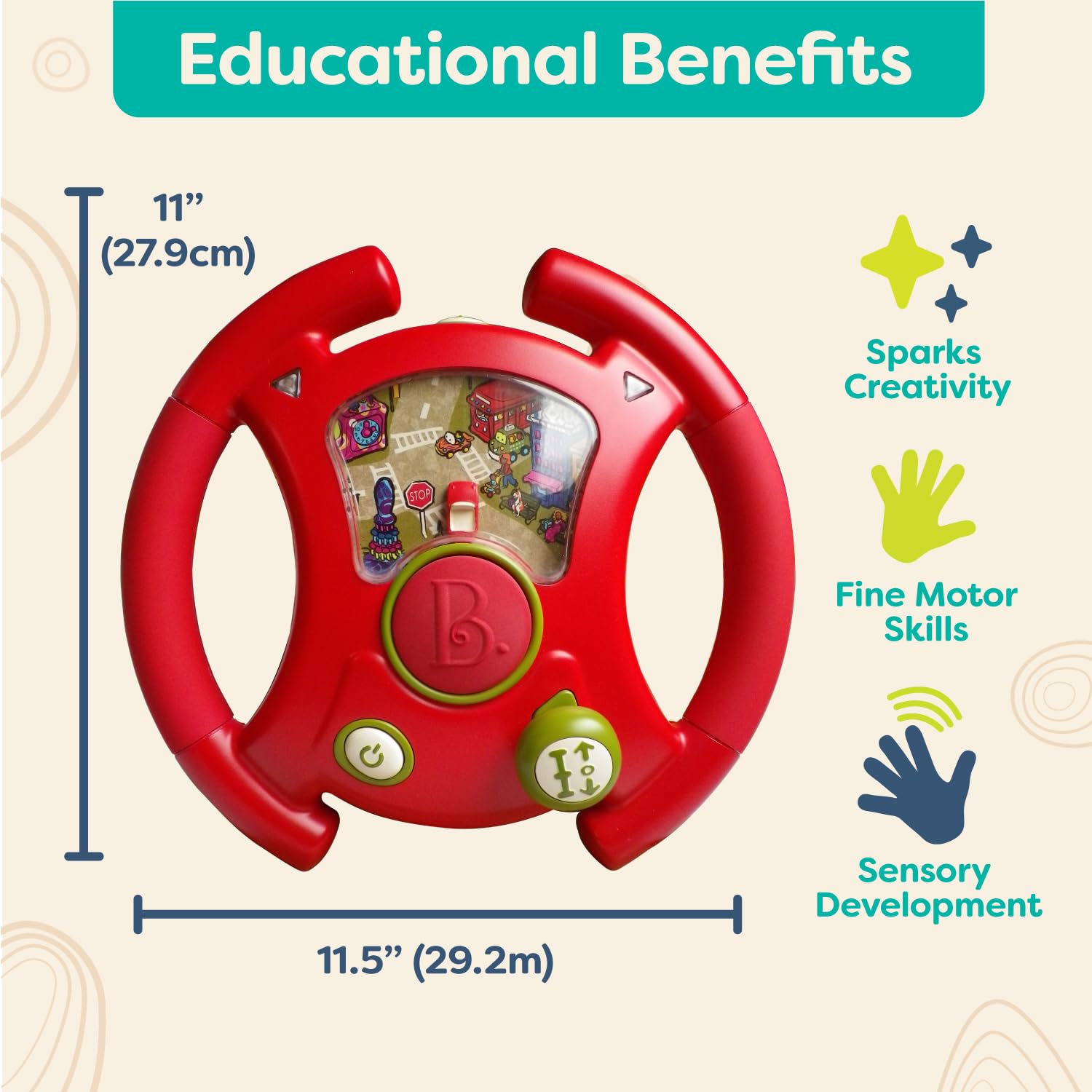 B. toys by battat bx1148z youturns steering wheel-interactive driving toy for toddlers