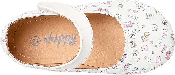 Skippy Kitty Print Velcro Closure Mary Jane Shoes for Girls