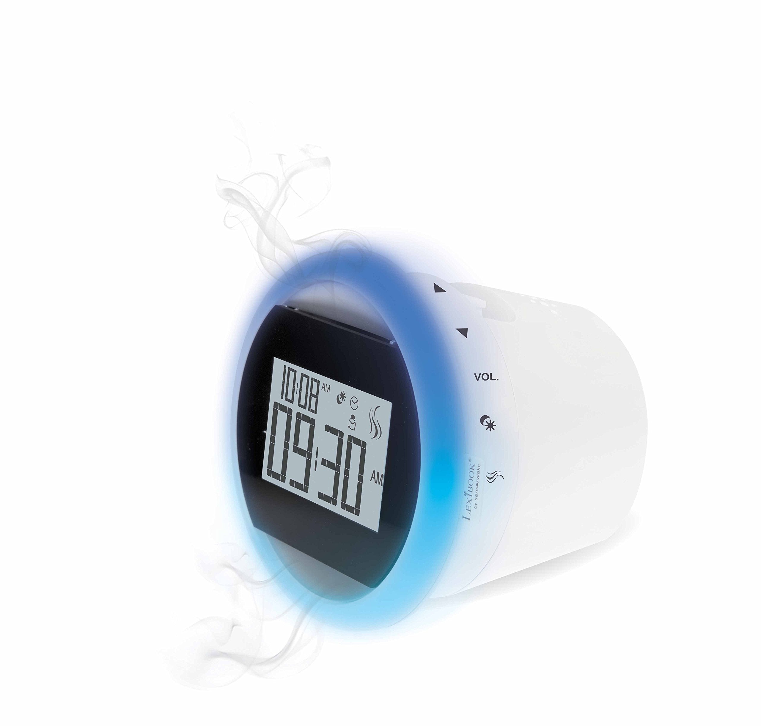 Lexibook by Sensorwake The Olfactory alarm clock, relaxing light, FM radio, battery operated or USB cable, white/black, CS100