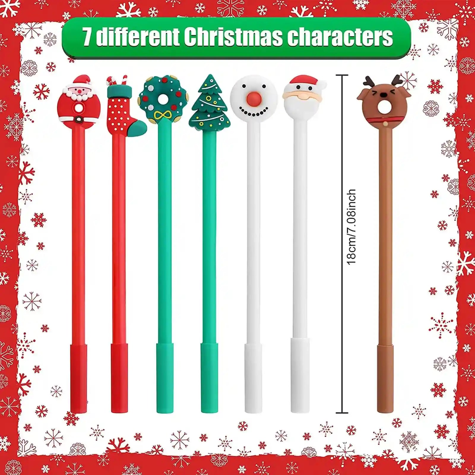 Zonon Christmas Gel Ink Pen Novelty Christmas Rollerball Pens Black Gel Ink Christmas Characters Sti - Safqqa Egypt