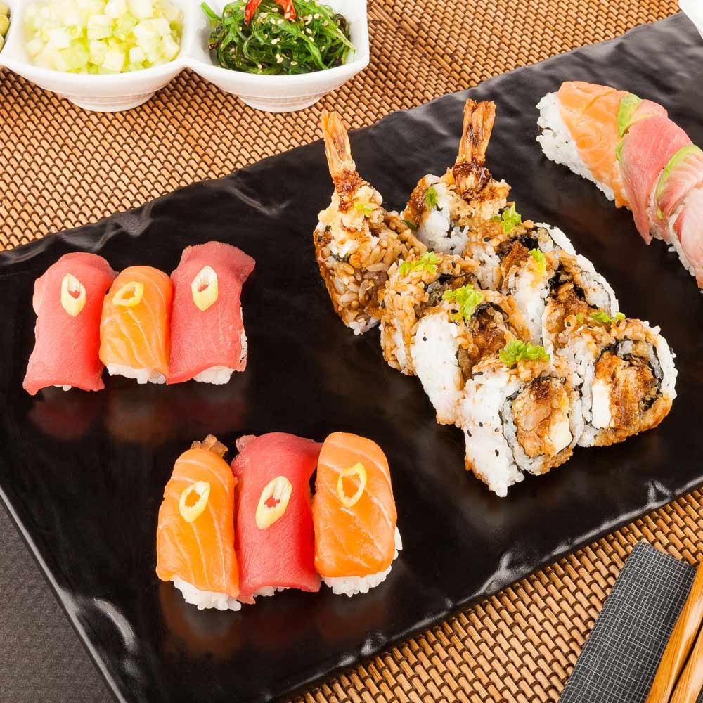 Restaurantware-Voga 10 x 20 Inch Serving Plates, 4 Rectangle Charcuterie Boards - Premium, Mimics The Look Of Slate, Black Melamine Serving Platters, Serve Appetizers Or Desserts, For All Occasions