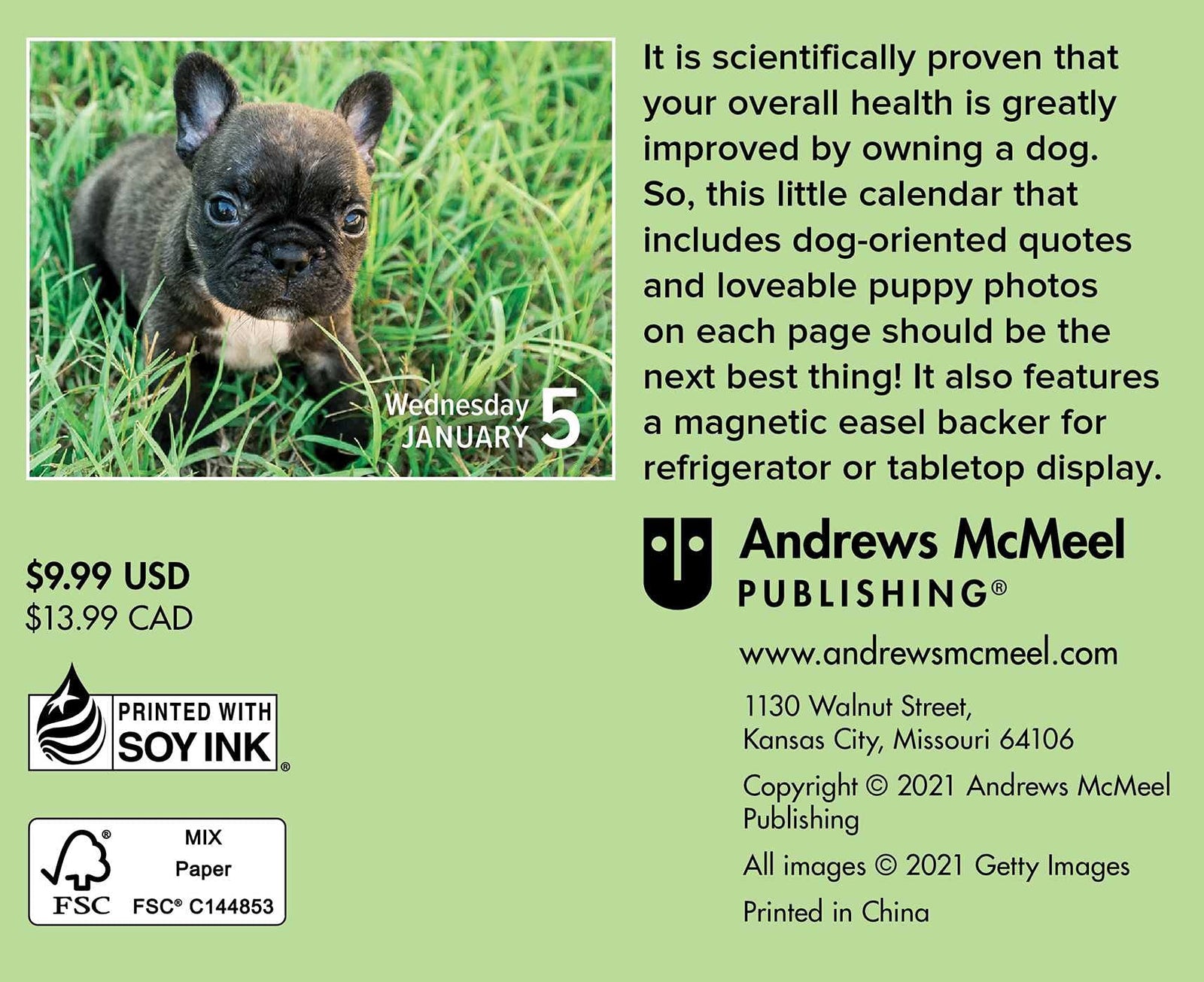 2022 Mini Daily Calendar – Adorable Puppies
