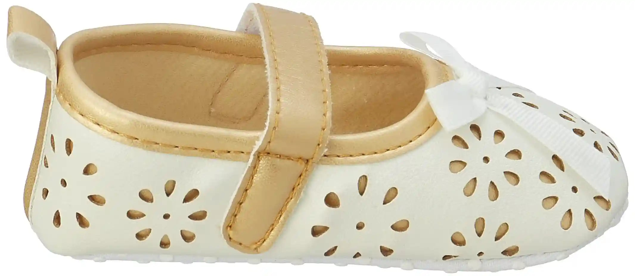Mix & Max Two-Tone Faux Leather Velcro-Strap Bow-Detail Shoes for Girls