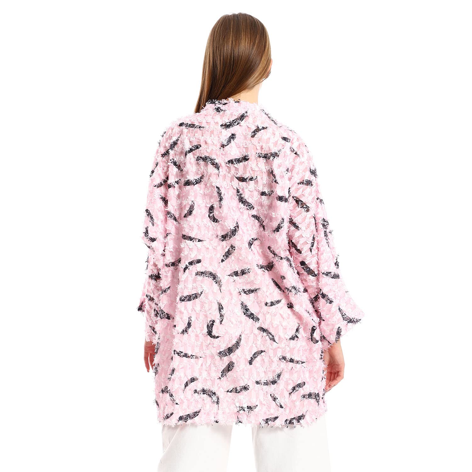 JAMILA Women Eyelash Long Sleeves Kimono ROBE
