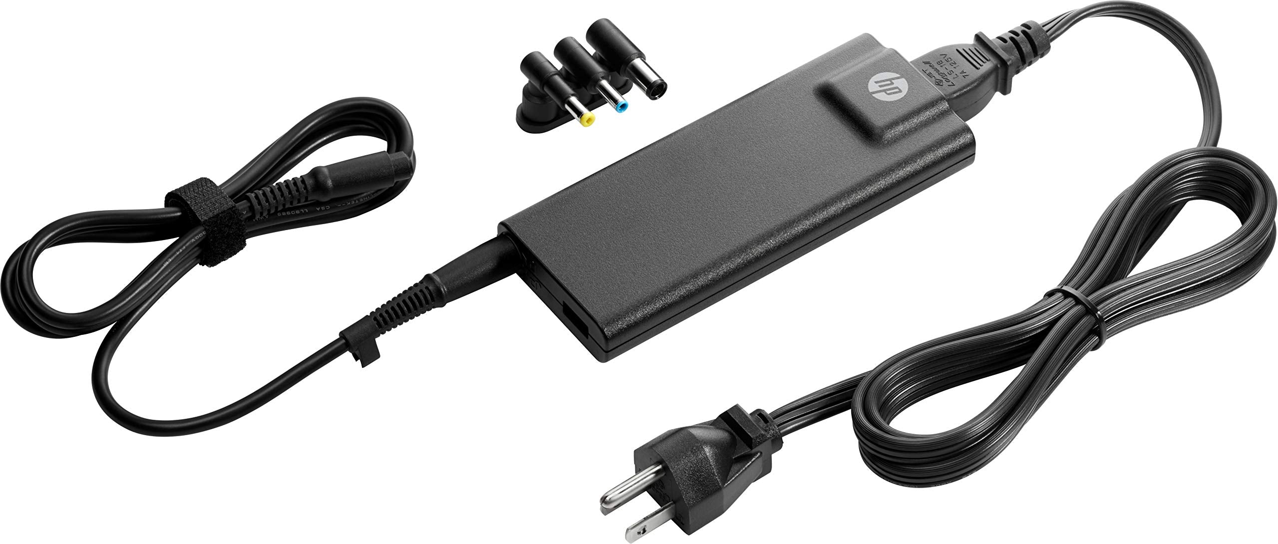 محول تيار متردد HP Slim - G6H45AA#ABB - 90 واط - 5 فولت تيار مستمر للكمبيوتر المحمول، الهاتف المحمول، مشغل الصوت/الفيديو المحمول