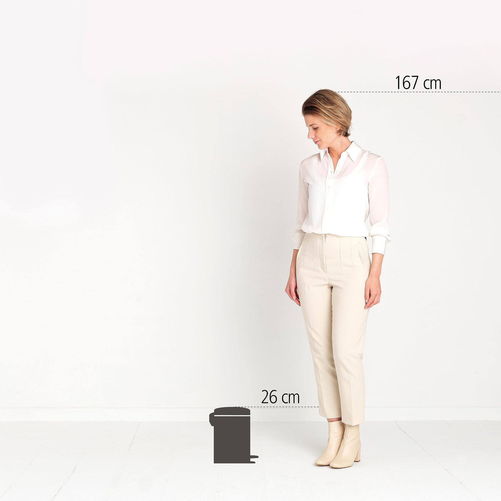 Brabantia Pedal Bin Newicon with plastic inner Bucket, Brilliant Steel - 3 L