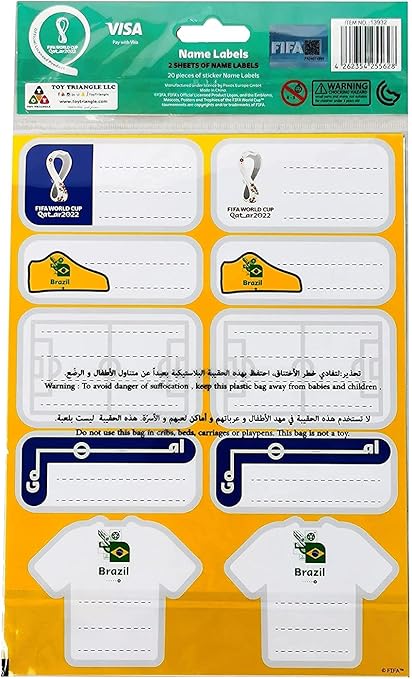 ملصقات أسماء الدول من FIFA – عبوة 2 ورقتين. تتميز هذه الملصقات بأسماء الدول المشاركة في FIFA 