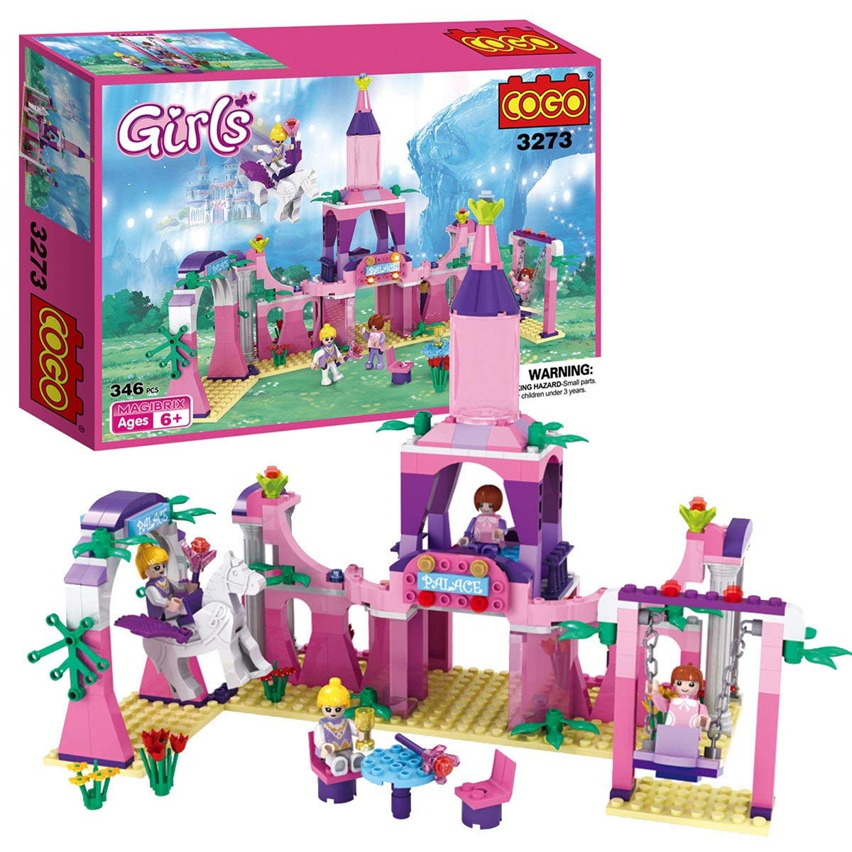 COGO Girls Princess Castle Building Play Set Christmas Toys for Girls 346 Pieces