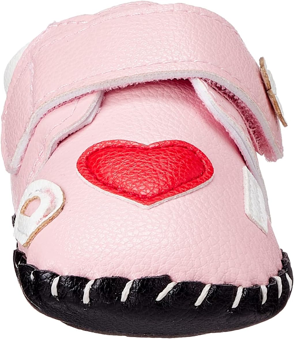 Mix & Max Embossed Embroidered Heart Velcro Strap Shoes for Girls