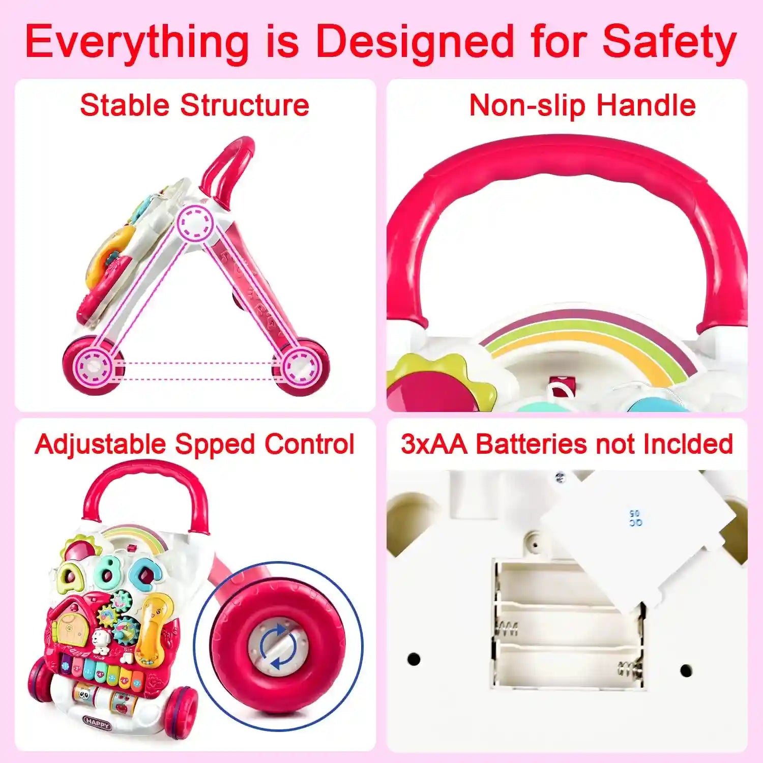 شاية أطفال داهانو لوحة ألعاب قابلة للإزالة سرعة قابلة للتعديل للأطفال بعمر 6 أشهر