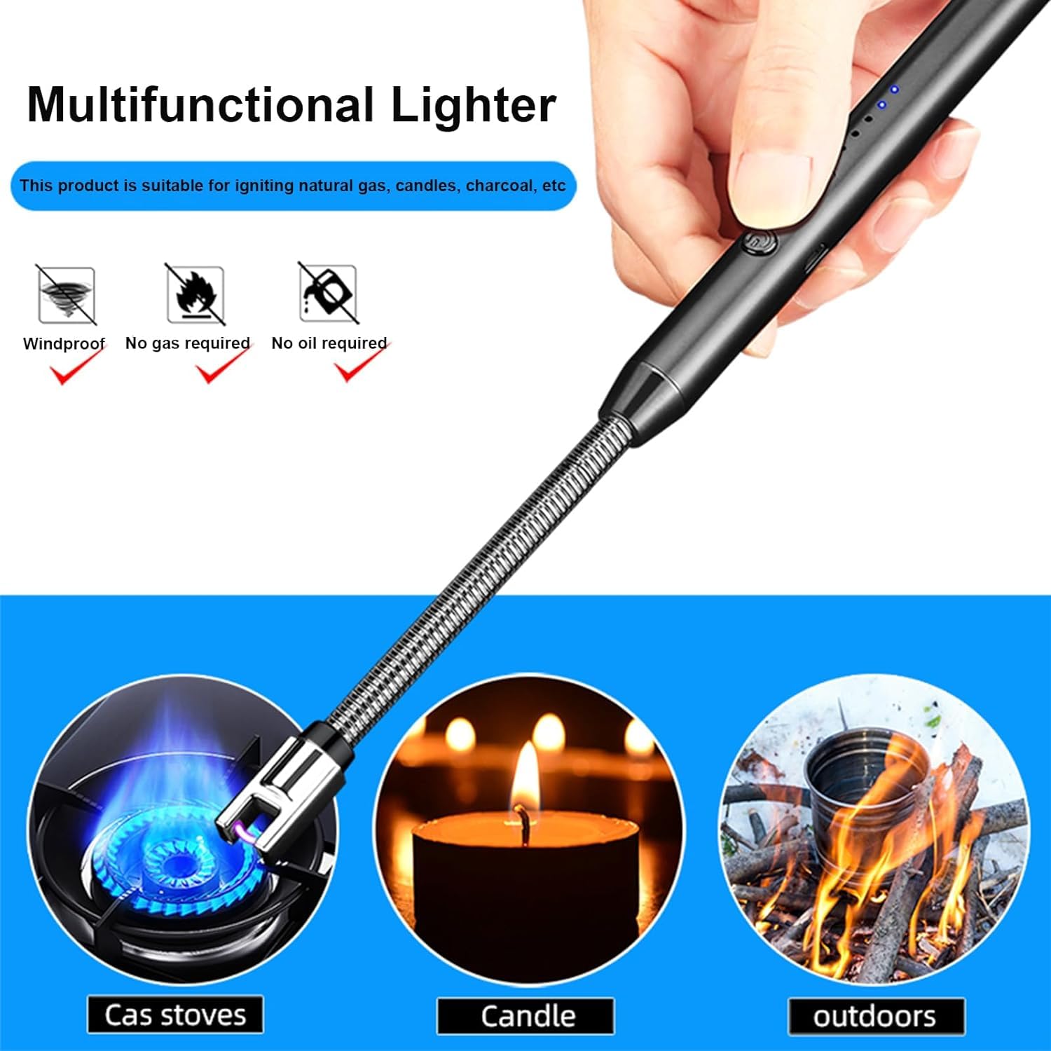 ولاعة سبيلويش كهربائية USB بدون لهب مع شاشة بطارية LED – Safqqa Egypt