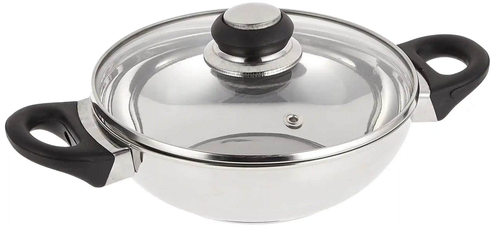 Anjali Fiesta Stainless Steel Kadai with Lid – 1.3 Litres