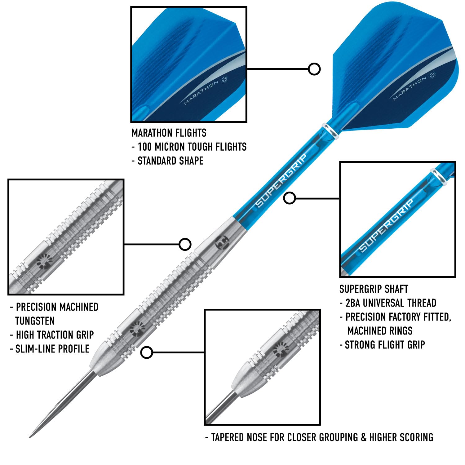 Harrows GENESIS Tungsten Steel Tip Darts Set