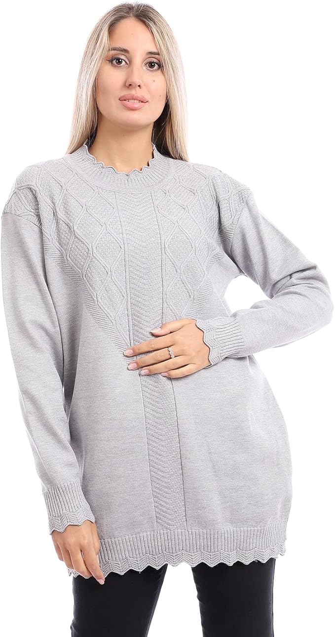 بلوفر محبوك برقبة دائرية للنساء من أندورا 