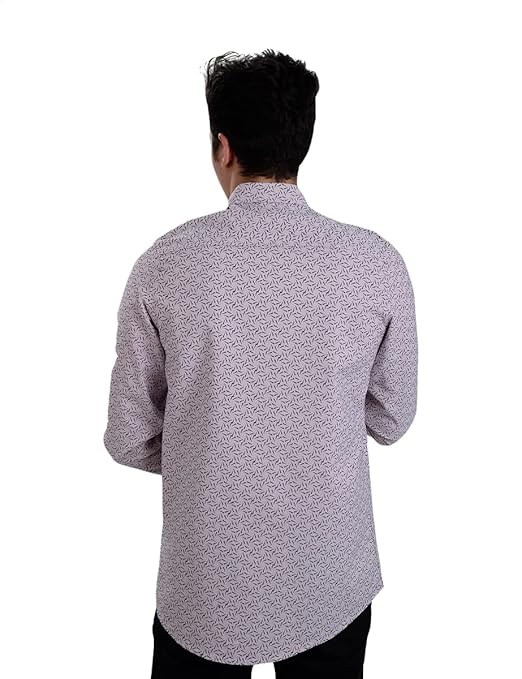 White Rabbit Men's Printed Long-Sleeve Shirt with Side Logo