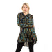 Andora womens Hi-Low Ruffle Trim Patterned Winter Shirt - Dark Yellow & Black Blouse - Safqqa