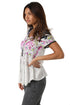 Jamila Floral Pattern Front Buttons Loose-Fit Blouse For Women M