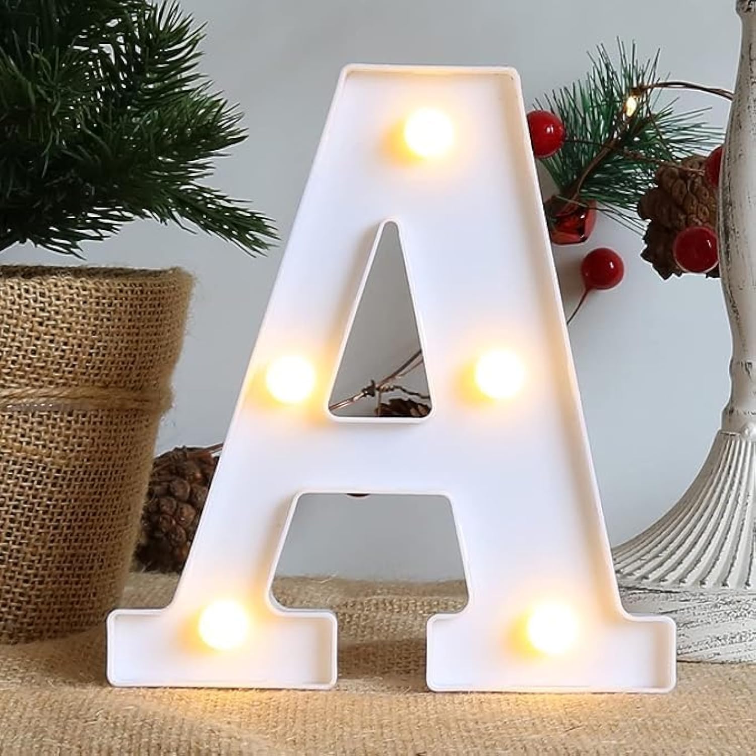 Spaceshoop Small illuminated Alphabet Letter Lights, Battery Operated, White Color - Safqqa