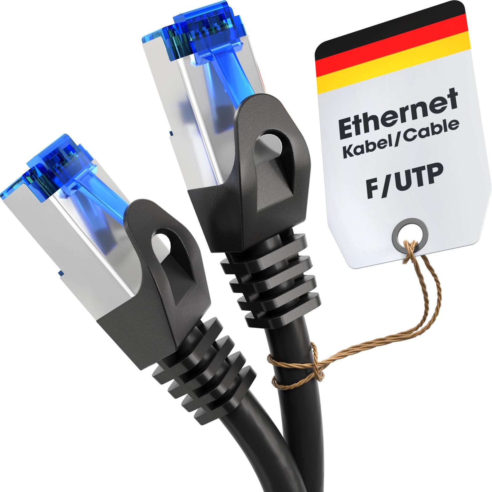 KabelDirekt – 5x 1.5m – كابل Ethernet، كابل LAN، كابل الشبكة – متوفر في 0.25-30m (سرعة الألياف الضوئية لشبكات Gigabit بسرعة 1 جيجابت في الثانية، للمحولات/أجهزة التوجيه/أجهزة المودم مع RJ45، أسود/فضي)
