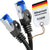 KabelDirekt Network Cable – Transmits maximum fibre-optic internet speed – Ethernet & LAN Cable – 5x 0.25m – Available in 0.25-30m – Gigabit Network, Router/Modem, RJ45 (black/silver)