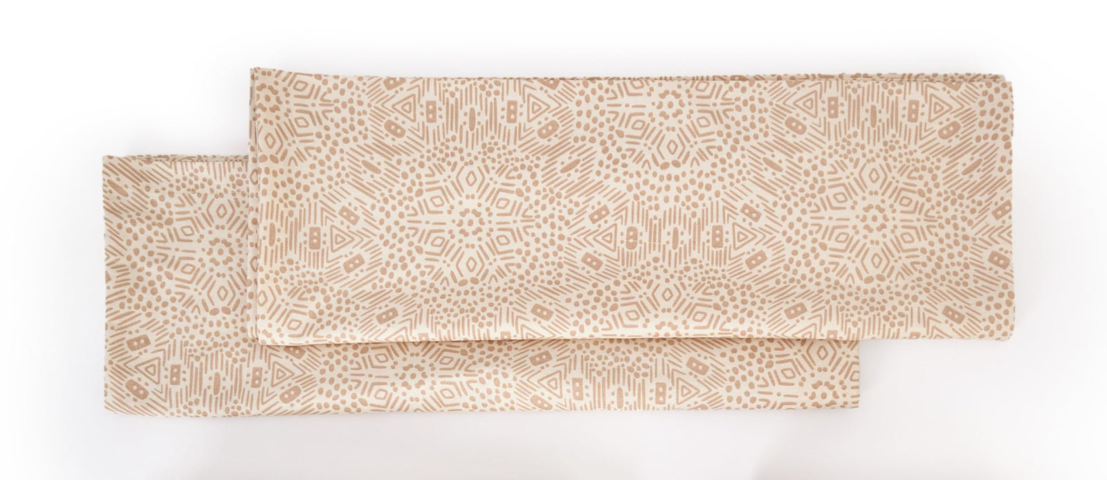  طقم سرير من  Home Of Linen مطبوع 3 قطع لسرير مفرد - ملاءة مسطحة واحدة+ 2 غطاء وسادة - قطن