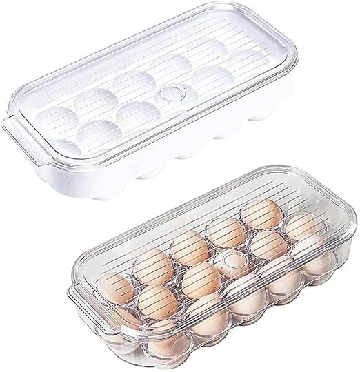 ECVV 16-Egg Refrigerator Storage Container with Lid & Handle Clear - Have Scratches – Safqqa Egypt