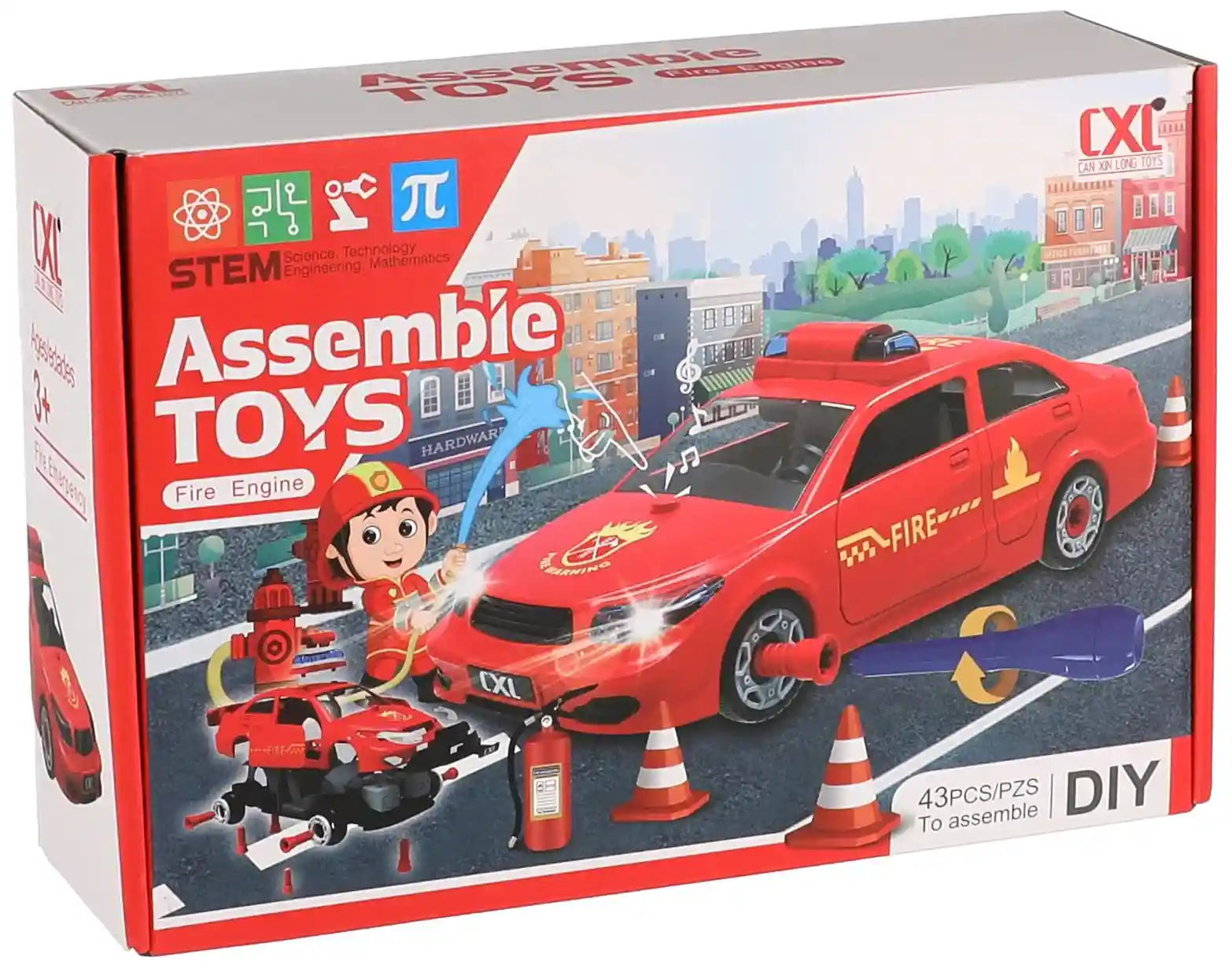 Can xin long toys fire engine car toy- 43 pieces