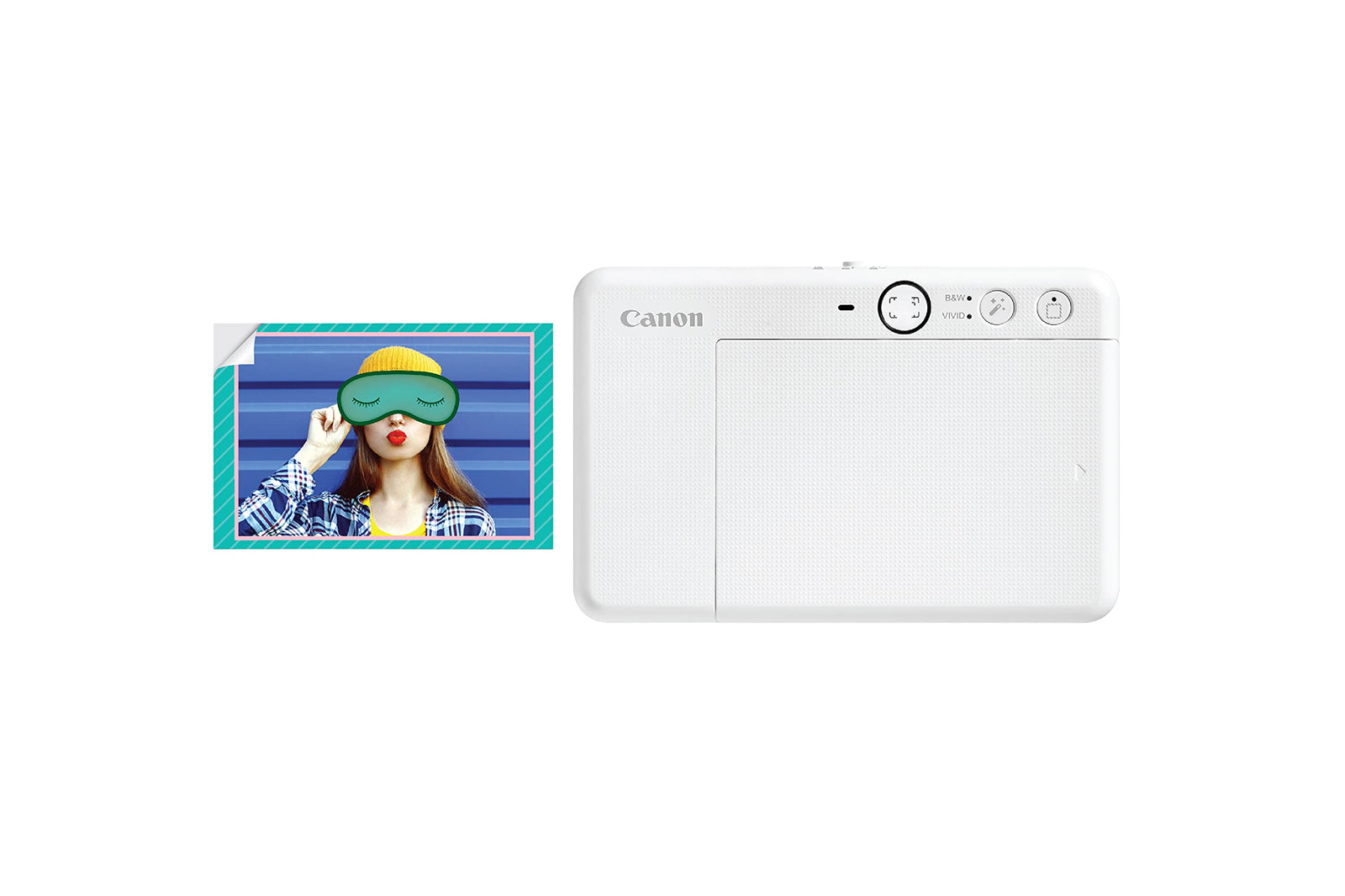Canon 4519c007 zoemini s2 (pearl white) - slimline instant camera and pocket photo printer, ideal for snapping selfies with a built in mirror and ring-light - Safqqa Egypt