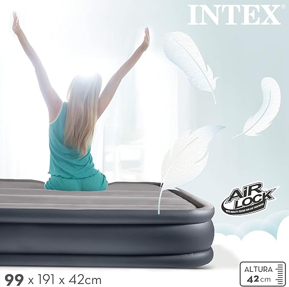 INTEX Inflatable air mattress, standard, with Fiber-Tech PVC technology (1.52m*2.03m*51cm)