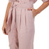 Plain Side Pocket Waist Tie Pants for Women