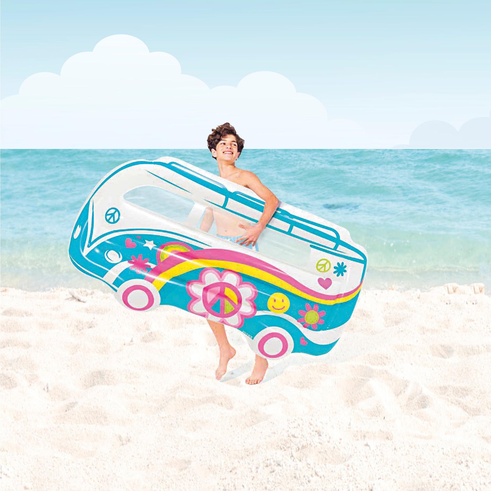 Intex Truck-Shaped Inflatable Float, Multicolor, Kids Pool and Water Play Float