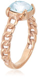 Guess Stainless Steel Zircon Middle Stone Ring for Women - Rose Gold - Safqqa