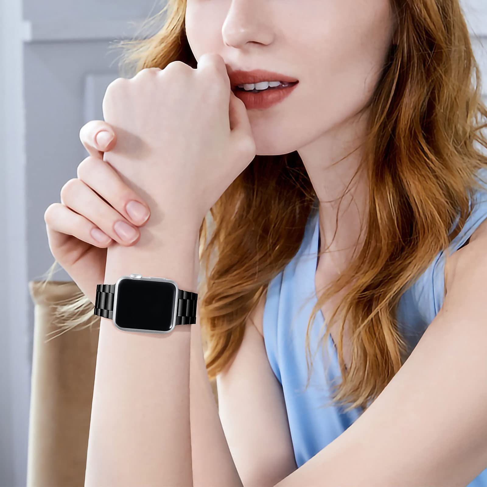 Netolo Metal Straps Compatible with Apple Watch Straps 38mm 40mm 41mm 42mm 44mm 45mm 46mm 49mm, Stainless Steel Business Band Compatible with iWatch Series 10 9 8 7 6 5 4 3 2 1 SE/ SE2 Ultra 2/ Ultra