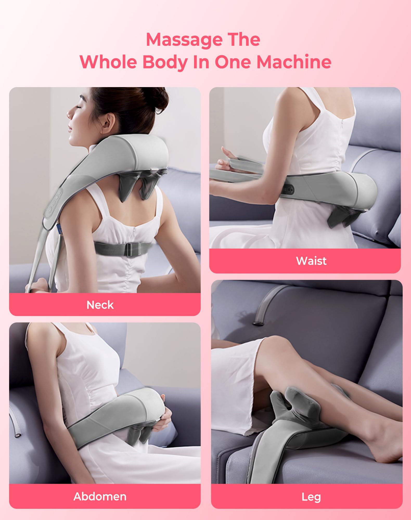 Atopskins Cordless Shiatsu Neck and Back Massager with Heat - Deep Tissue Pain Relief, 6D Kneading Heated Neck Massage for Cervical Pain - Safqqa Egypt