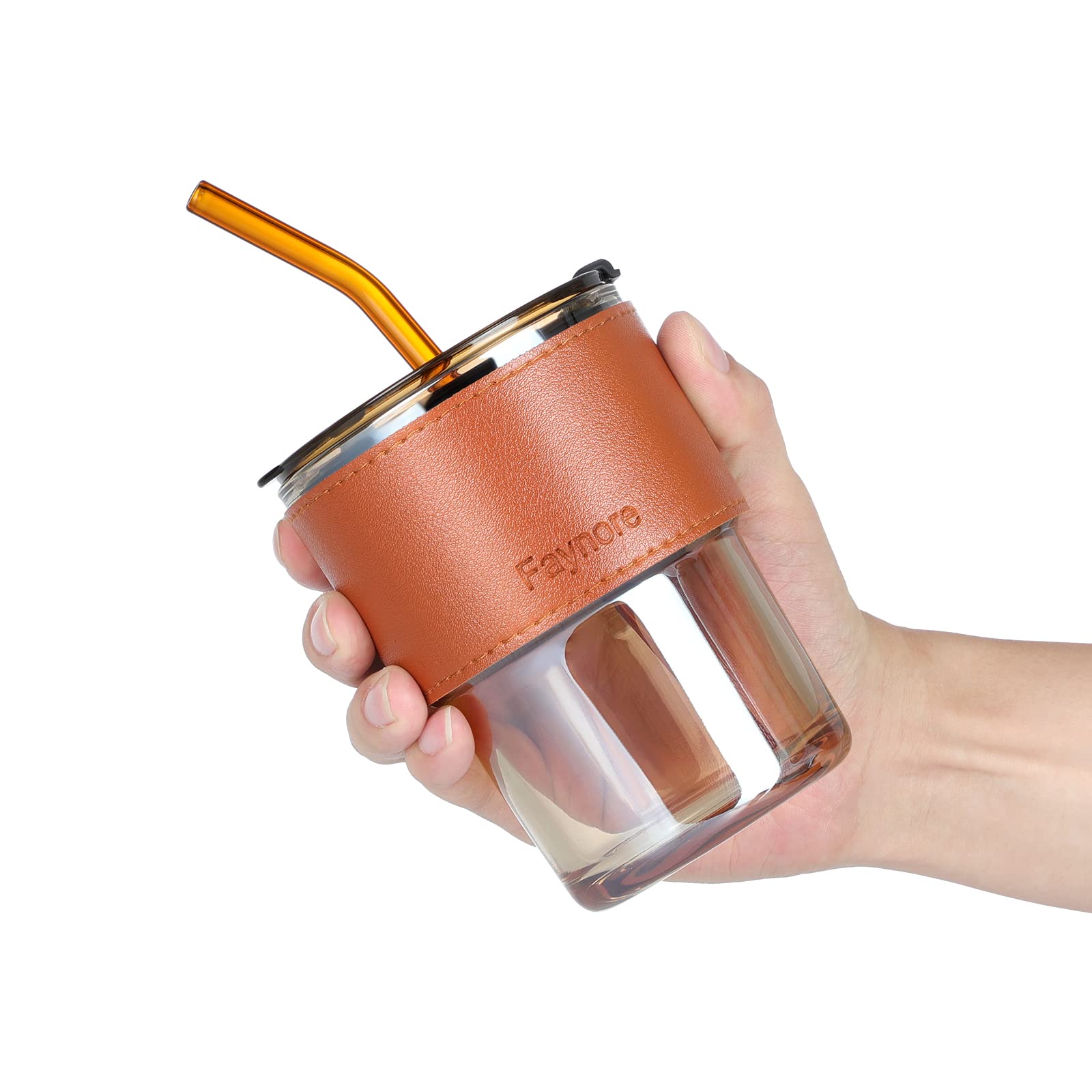 Generic Glass Cup With Straw And lid Made from high-quality, durable glass – Safqqa Egypt