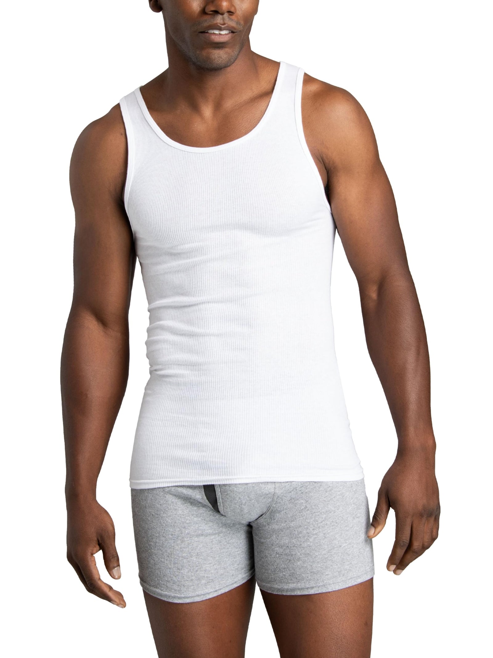 Fruit of the Loom Men's Undershirts, Pack of 6, Comfortable Everyday Basic Wear T-Shirts