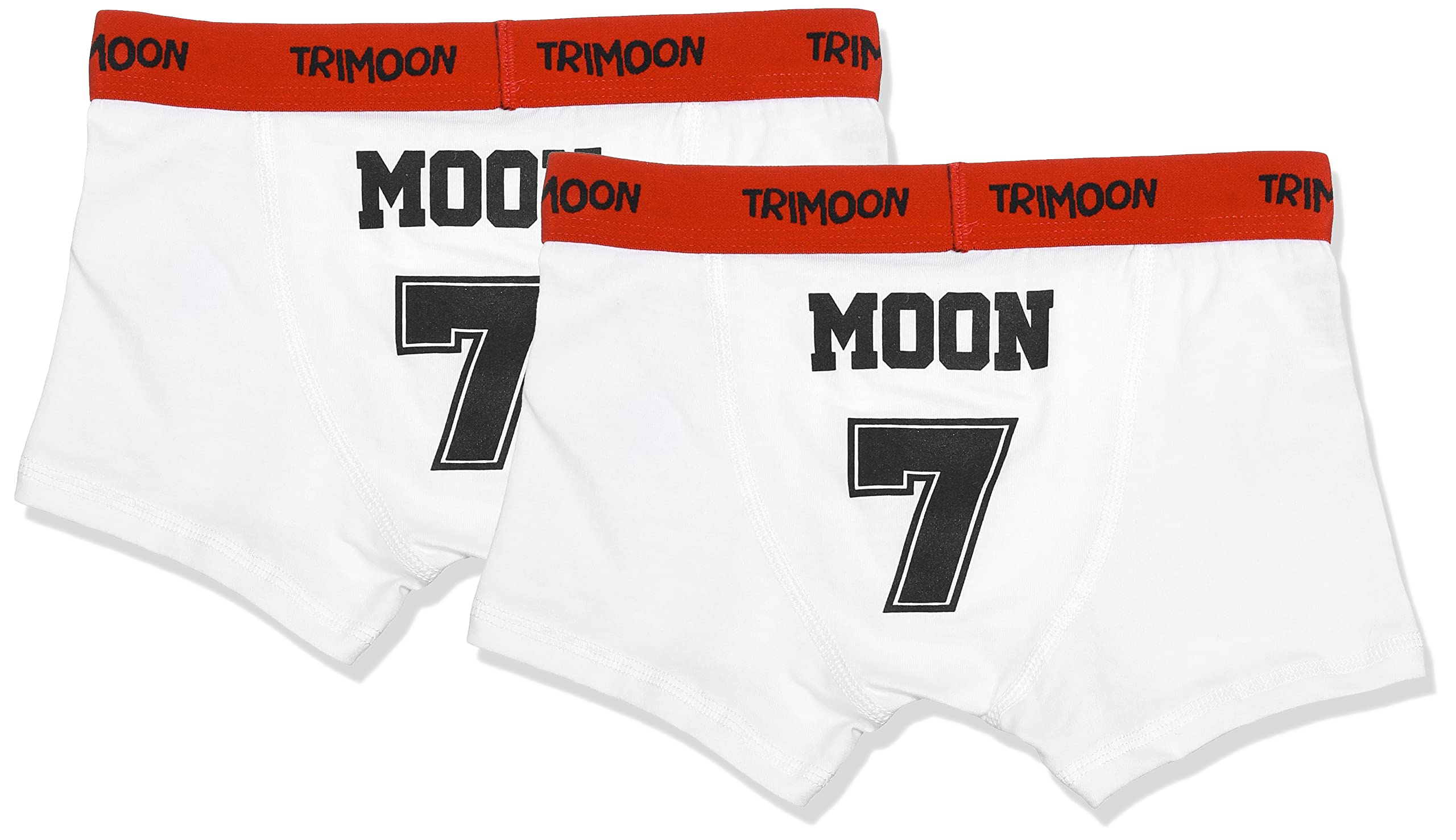 طقم بوكسر قطني بحزام خصر مطبوع عليه شعار Moon Scores من Trimoon Kids للأولاد، قطعتين