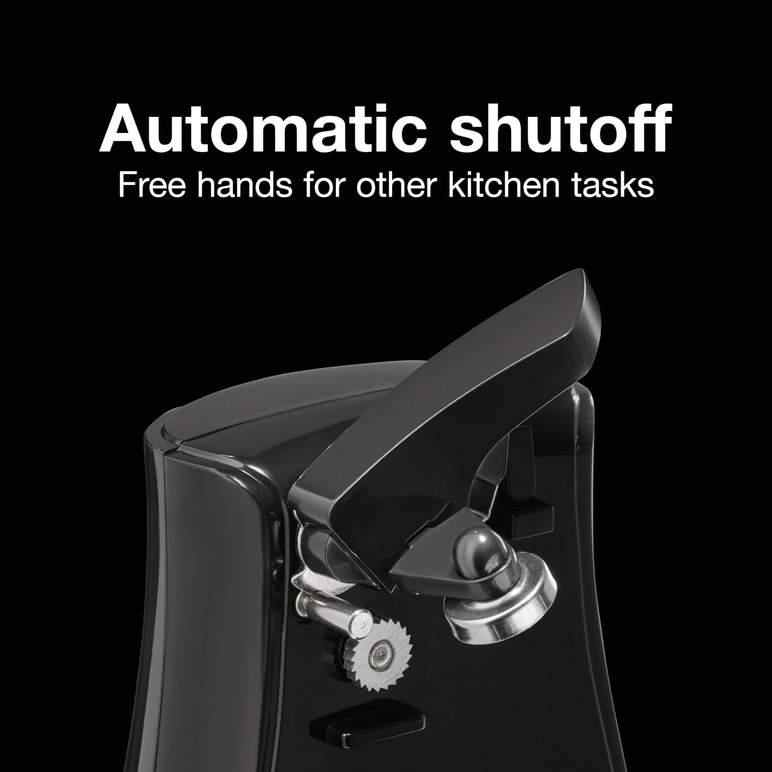 فتّاحة علب كهربائية من بروكتور سايلكس مع مبراة سكاكين – ذراع قابل للإزالة للتنظيف، تخزين للسلك – أسود (الموديل 75217F) – ‎7.9 × 4.8 × 5 إنش – خدش بسيط