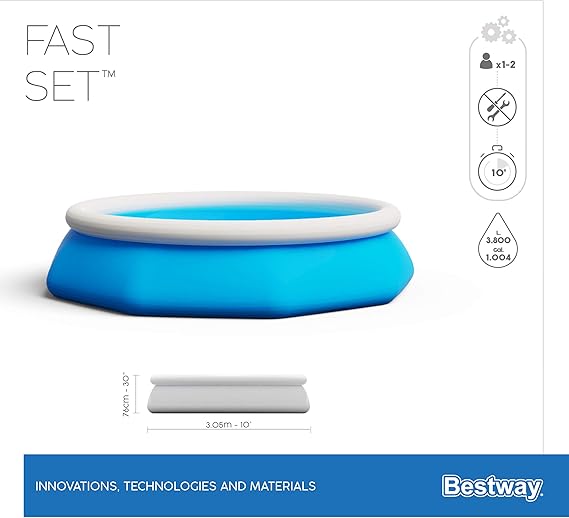Bestway Fast Set 10 ft Inflatable Paddling Pool