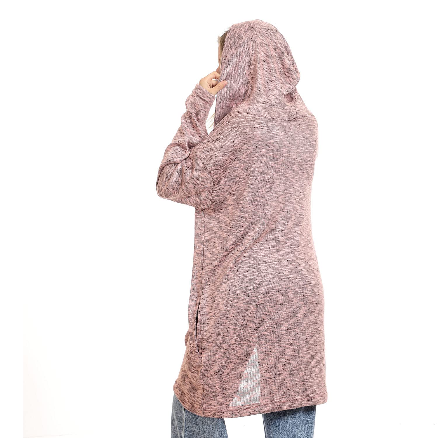 JAMILA Women Hooded Open Neckline Winter Cardigan SWEATER