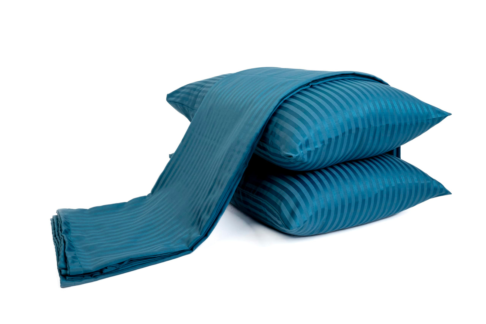 Striped Flat Bed Sheet Set – 3 Pieces (1 Sheet + 2 Pillowcases)
