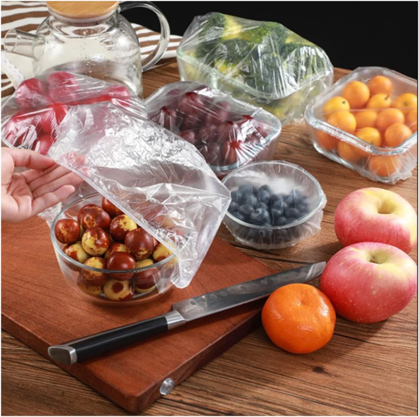 Generic Disposable Plastic Food Covers, Elastic Food Covers for Fruit Bowls, Kitchen Storage Cups, Fresh Keeping Bags