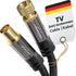 SAT/Aerial Cable with break-proof metal plugs – 10m (TV/Satellite Cable, adapter from F-connector to antenna plug, suitable for TV, radio, DVB-T2/DVB-C/DVB-S/DVB-S2) by CableDirect