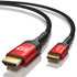 JSAUX 8K HDMI Male to HDMI Male Cable 2.1 10ft,Braided Cord, Model cv0011 4K @ 120Hz 144Hz, 8K @ 60Hz, HDCP 2.2 & 2.3, HDR 10, eARC Compatible with Laptop Monitor UHD TV PS5 PS4 Dolby -Red