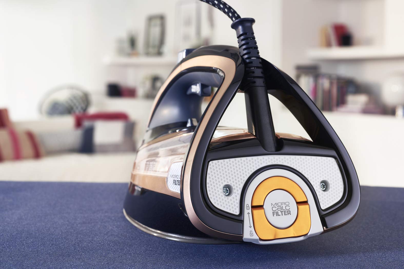 TEFAL Steam Iron | Ultimate Pure Iron Steamer | 3100 W | 350 ml | With Calc Remover | Durilium Airglide Non-Stick Soleplate Technology | FV9845M0 ( Scratches )