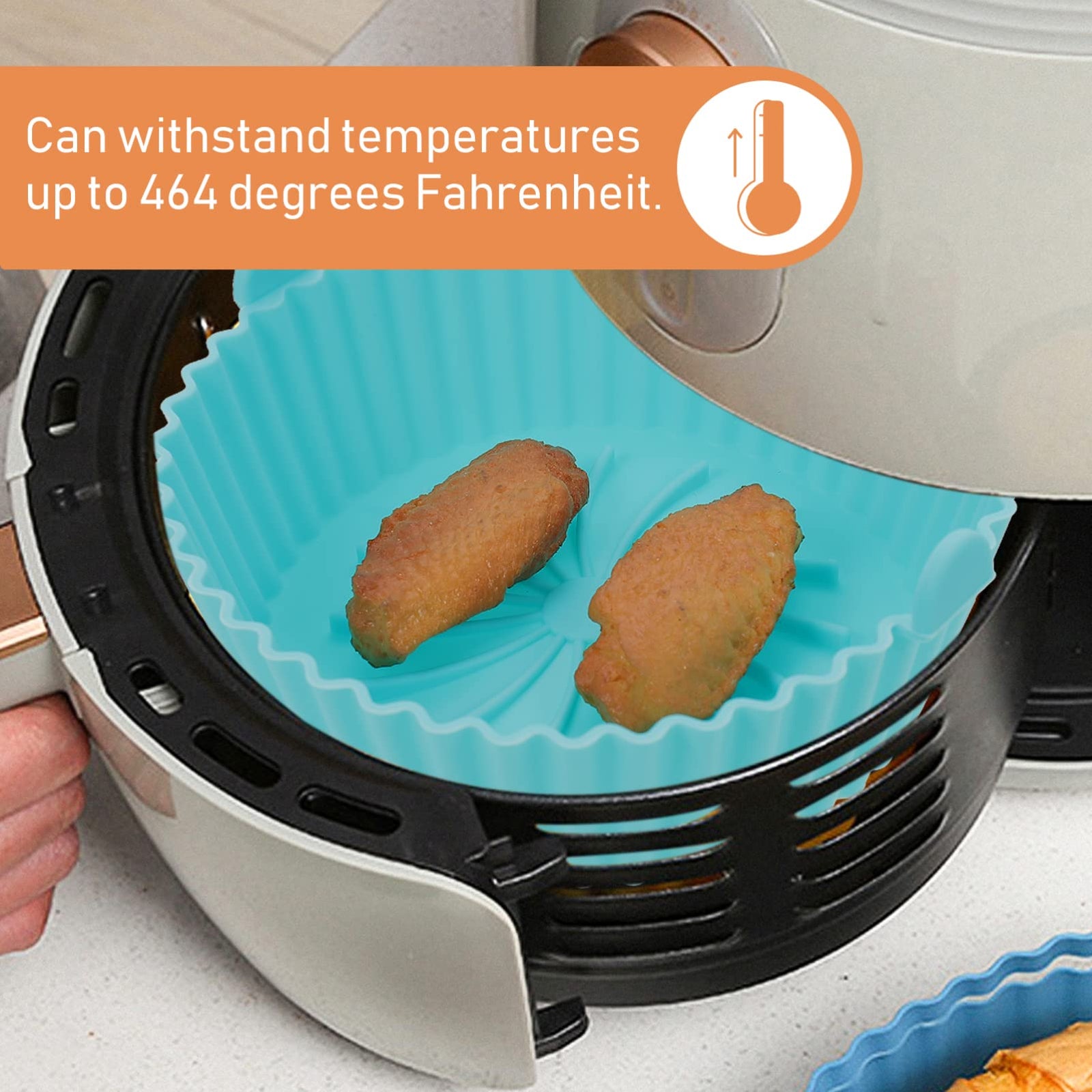 وعاء سيليكون دائري قابل لإعادة الاستخدام للقلاية الهوائية من لوكس شايني، بديل لطبق الشواية، بطانة بديلة للقلايات الهوائية مقاس 16 سم، إكسسوارات بديلة للفرن، 