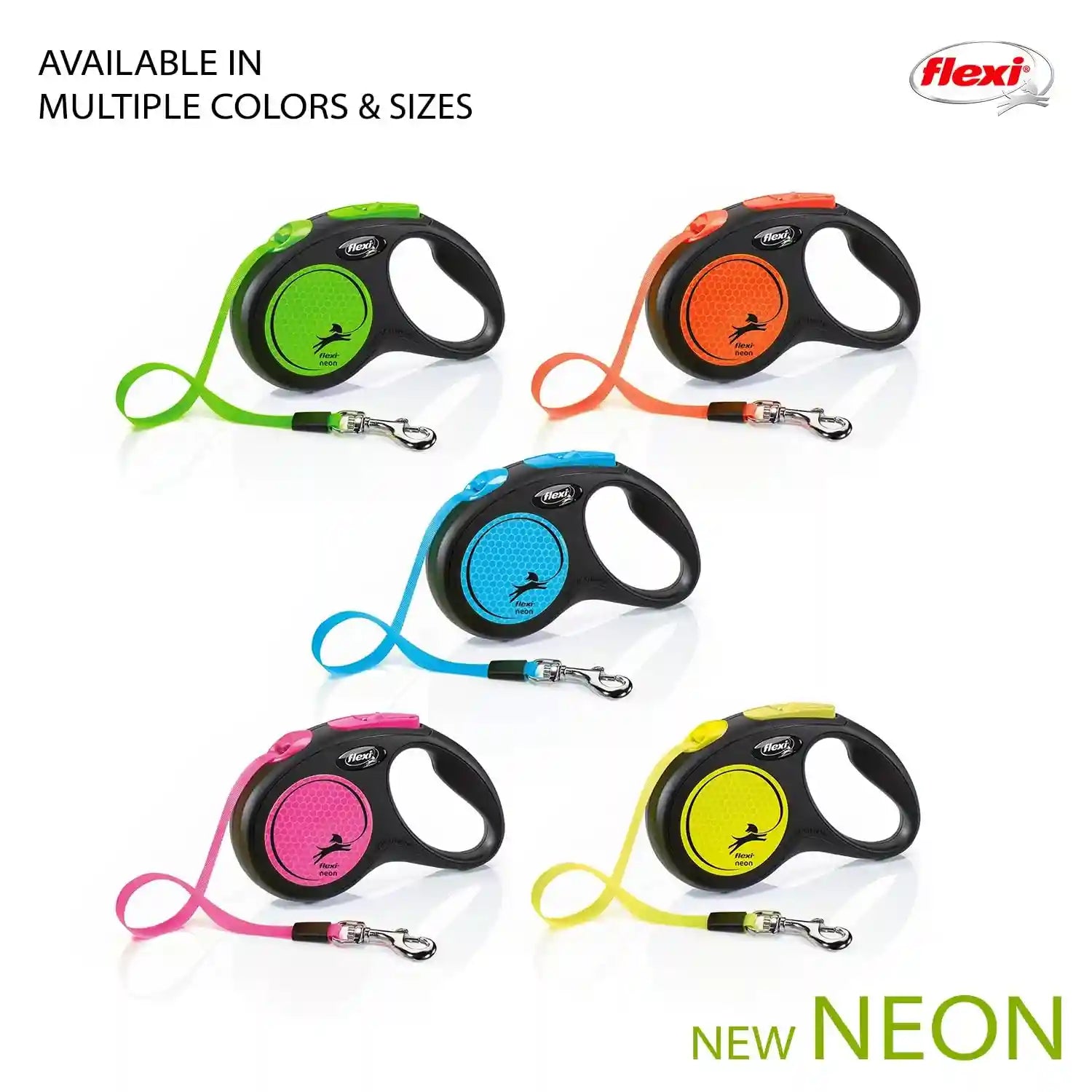 New Flexi Neon Strip for Dogs, 5 Meters, Yellow – Safqqa Egypt