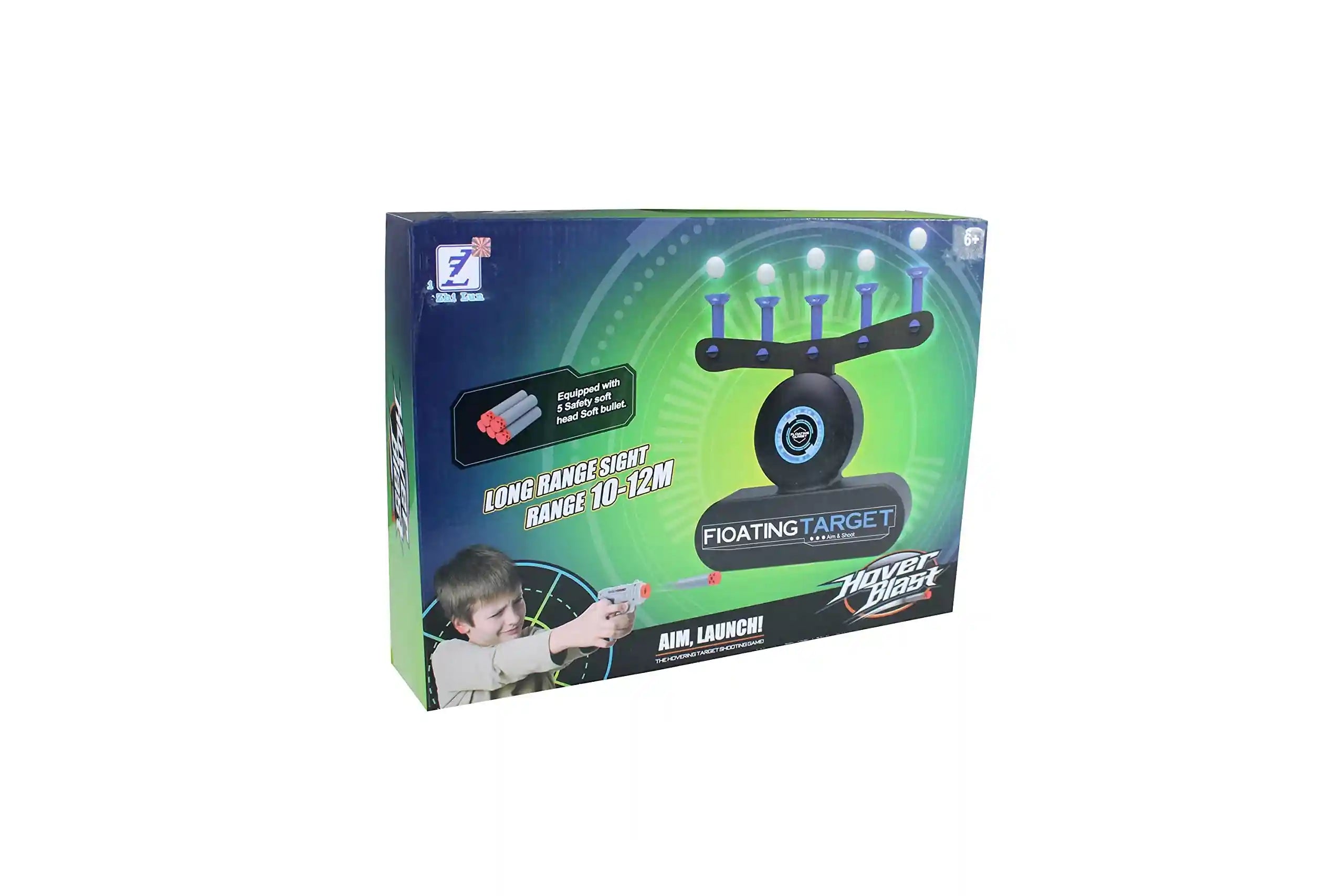 Floating target game with soft bullet for boys, 5 bullets