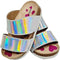 Bellino Wide Sole Double Strap Slides for Girls